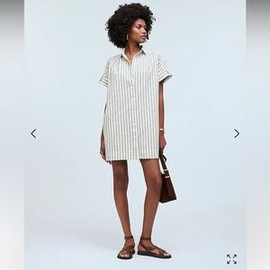 NWT Madewell Collared Button Front Mini Shirtdress